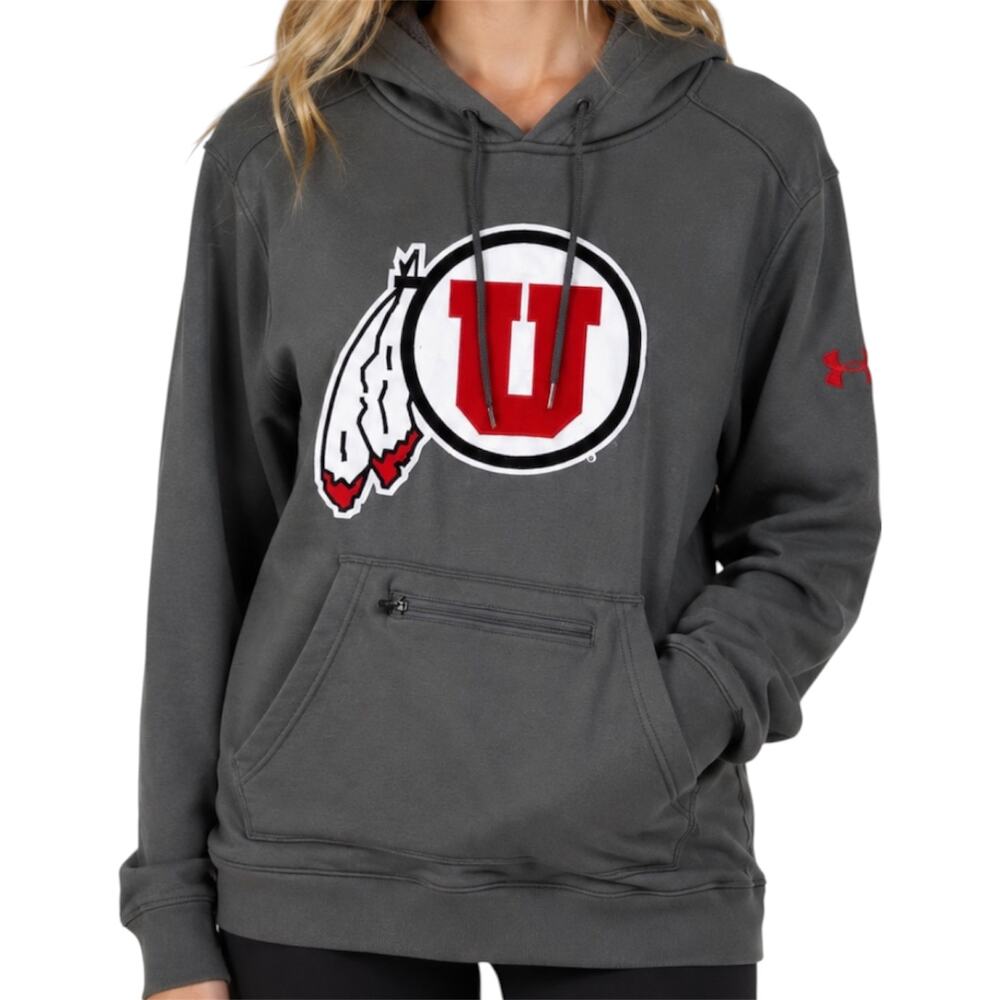 Under Armour University of Utah Utes Hoodie Cold Gear Athletic Fleece Gray S